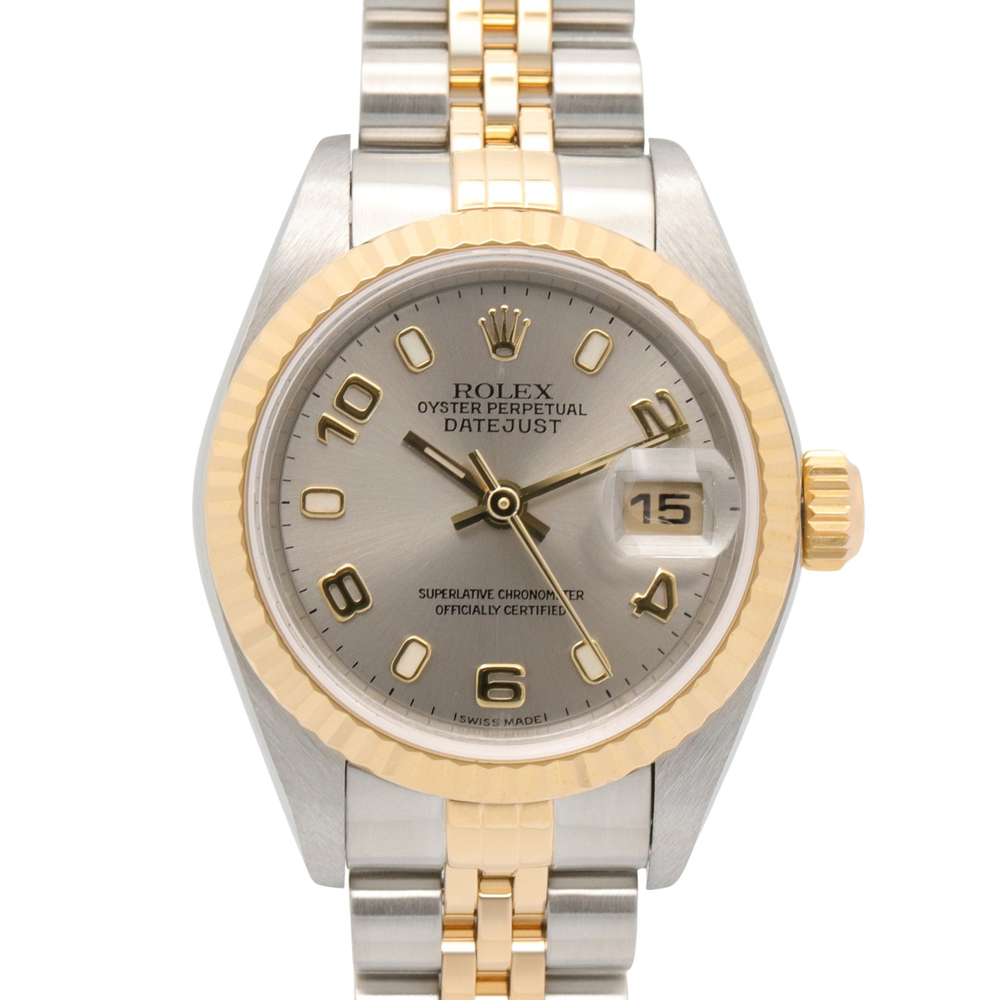 Rolex Datejust K-series watch, 18K (yellow gold) stainless steel, ladies', si...